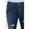Men's blue ripped jeans