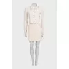 Suit with a beige jacket and skirt
