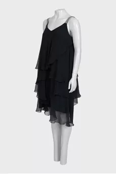 Silk dress with decorated straps