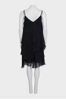 Silk dress with decorated straps