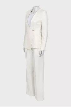 White fitted suit