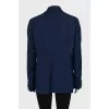 Blue double-breasted jacket with a patch