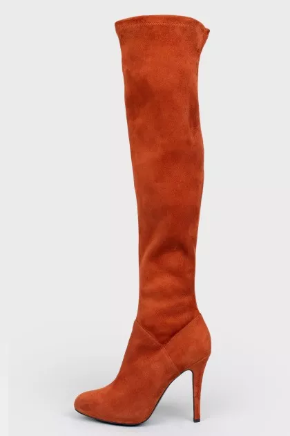 High Brown suede boots