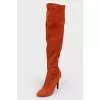 High Brown suede boots