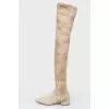 Boots beigee suede with zipper
