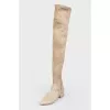 Boots beigee suede with zipper