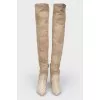 Boots beigee suede with zipper