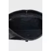 Black leather bag LE 5 À 7
