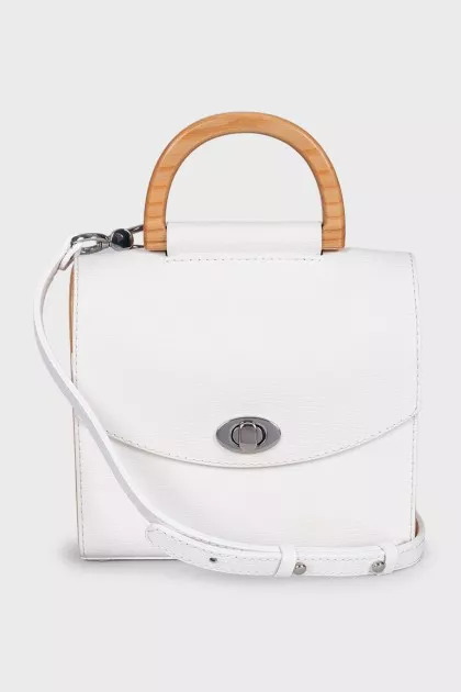 Кожаная сэтчел с деревянными вставками