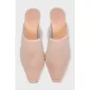 Transparent mules with heels