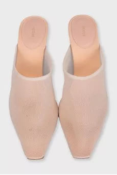 Прозрачные мюли на каблуке 