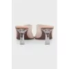 Transparent mules with heels