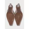 Transparent mules with heels