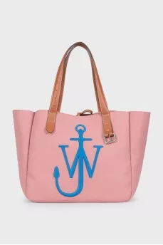 Pink bag with signature embroidery