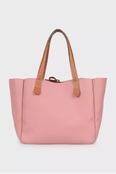 Pink bag with signature embroidery