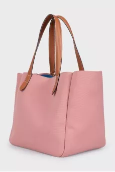 Pink bag with signature embroidery