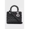 Черная сумка из кожи Lady Dior