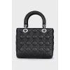 Черная сумка из кожи Lady Dior