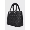 Черная сумка из кожи Lady Dior