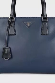 Two-tone leather tote