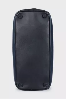 Two-tone leather tote