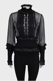 Transparent black blouse