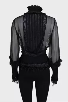 Transparent black blouse