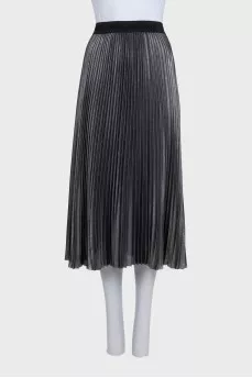 Pleated skirt with elastic waistband