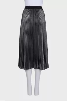 Pleated skirt with elastic waistband