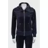 Blue velour suit with pants