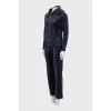 Blue velour suit with pants