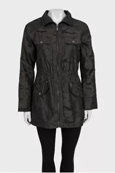 Military print trench coat