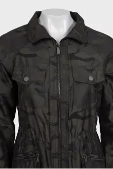 Military print trench coat