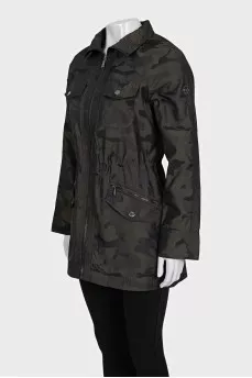 Military print trench coat