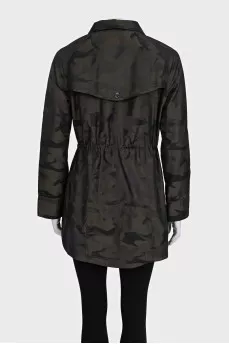 Military print trench coat