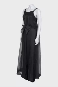 Black silk jumpsuit