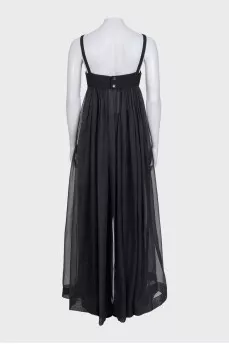 Black silk jumpsuit