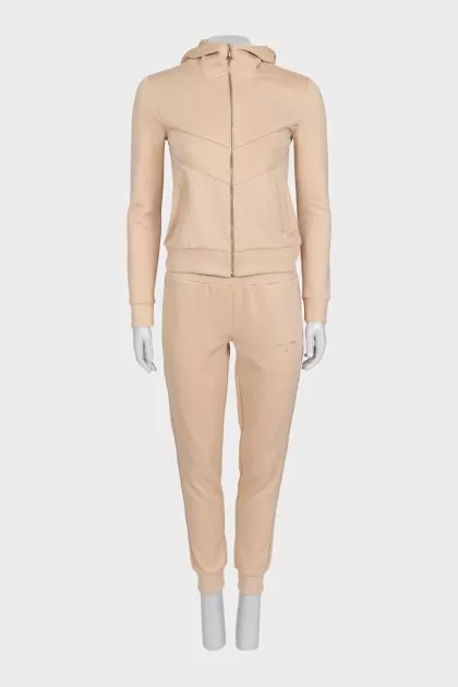 Beige fitted tracksuit