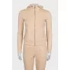 Beige fitted tracksuit