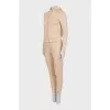 Beige fitted tracksuit