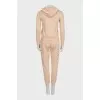 Beige fitted tracksuit