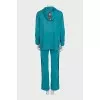 Green suit with signature print