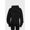 Черное худи со стразами by Mugler x H&M