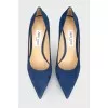Blue sucking shoes on a stiletto