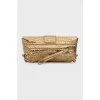 Gold embossed leather clutch