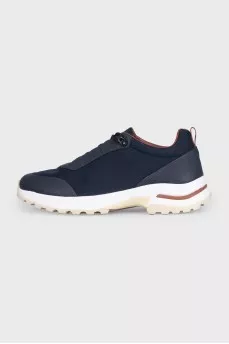 Men's blue sneakers made of combined material