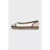 White espadrilles with black seams