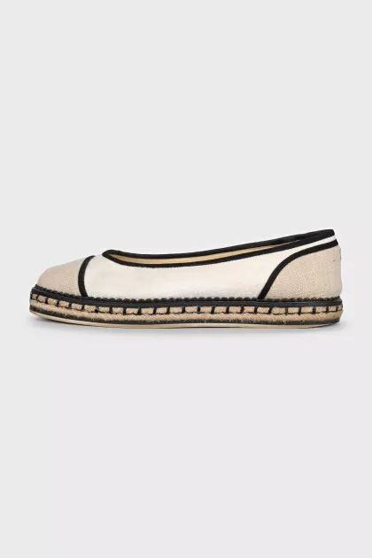 White espadrilles with black seams