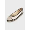 White espadrilles with black seams