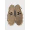 White espadrilles with black seams